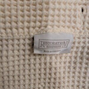 Restoration hardware waffle knit cream beige neutral shower curtain cotton